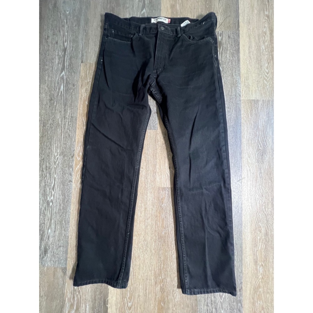 Levis 505 Straight Fit Mens 38x34 Black Excellent Denim Cotton Jeans 505-0260